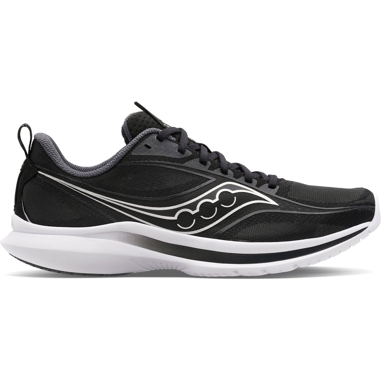 Women's Saucony Kinvara 13, Black/Silver, 7 2E Extra Wide