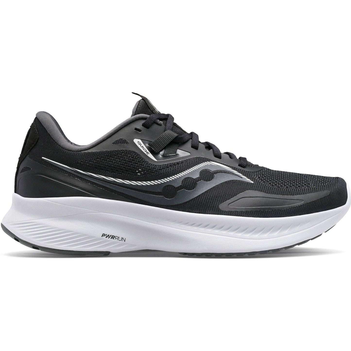 Women's Saucony Guide 15, Black/White, 9.5 D Wide