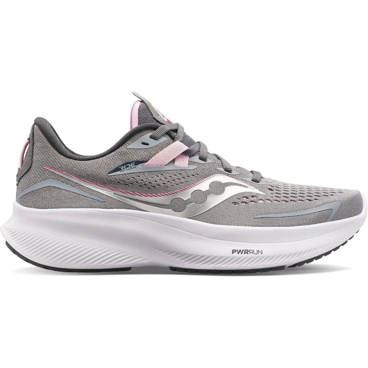 Women's Saucony Ride 15, Alloy/Quartz, 5 D Wide